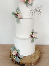 Load image into Gallery viewer, Cake flowers - wedding flowers - cake decoration - blush pink - dusty pink - cream - cake topper