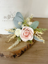 Load image into Gallery viewer, FULL SET Wedding Christening Cake Flower Arrangement Topper & Decorations Roses - Blush Pink - Cream - Dried Style