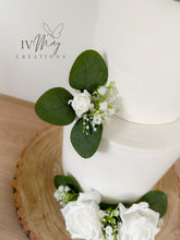 Load image into Gallery viewer, FULL SET gypsophila and eucalyptus leaf cake topper wedding decorations floral arrangement