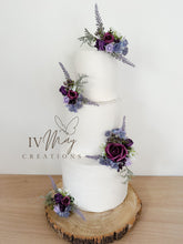 Load image into Gallery viewer, Blush Purple Wedding Cake - christening cake - flower arrangement - cake topper - Boho style - Dusty Purple - lilac - Mauve
