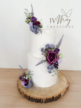 Load image into Gallery viewer, Blush Purple Wedding Cake - christening cake - flower arrangement - cake topper - Boho style - Dusty Purple - lilac - Mauve