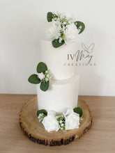 Load image into Gallery viewer, FULL SET gypsophila and eucalyptus leaf cake topper wedding decorations floral arrangement