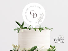 Load image into Gallery viewer, Personalised Printed wedding day Mr & Mrs Initial Cake topper