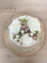 Load image into Gallery viewer, FULL SET Wedding Christening Cake Flower Arrangement Topper & Decorations Roses - ivory blush pink