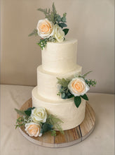 Load image into Gallery viewer, FULL SET cake decoration flower floral arrangement peach ivory silk roses topper
