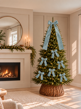 Load image into Gallery viewer, Luxury Handmade Velvet Christmas Tree Bow Topper: Mint Green, Sage Green
