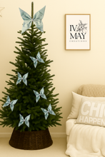 Load image into Gallery viewer, Handmade - Large Velvet Christmas Tree Bow Topper - Christmas tree butterfly - Pastel Green - Duck Egg - Pale
