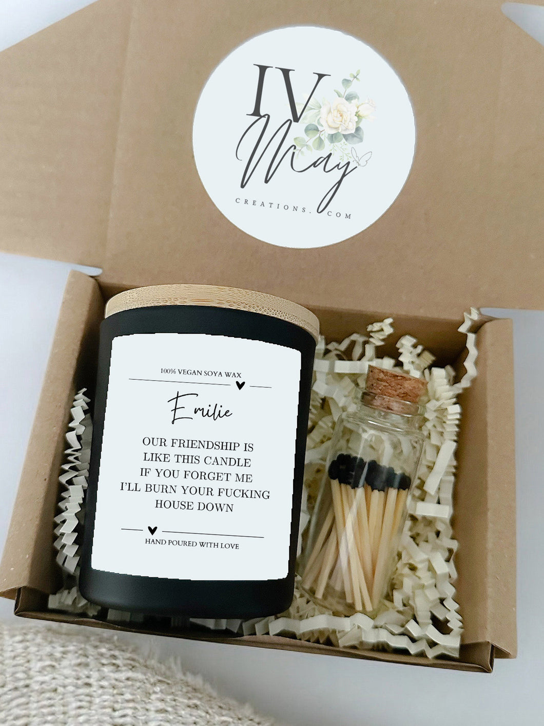 Personalised soy wax vegan candle Gift Set / Best Friend / Christmas gift for friend colleague