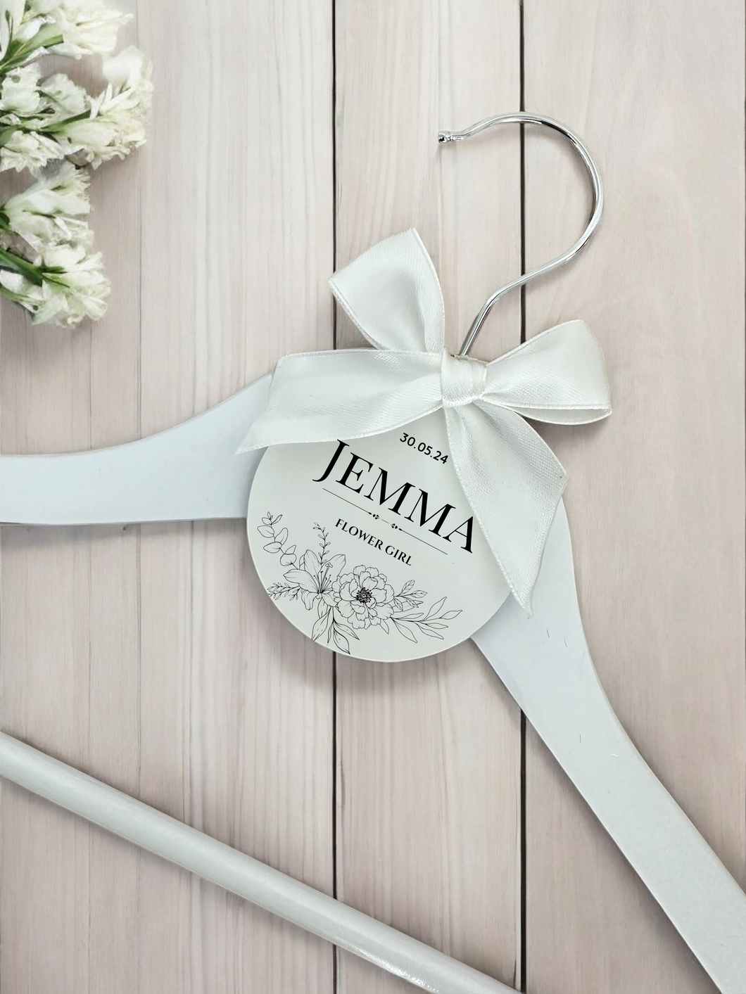 Personalised Wedding Day Dress Hanger With Tag