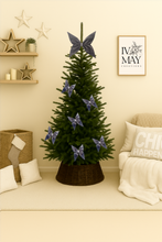 Load image into Gallery viewer, Large Velvet Christmas Tree Bow Topper - Christmas tree butterfly Bow - Grey
