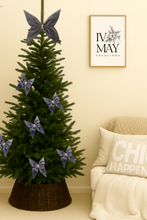 Load image into Gallery viewer, Large Velvet Christmas Tree Bow Topper - Christmas tree butterfly Bow - Grey

