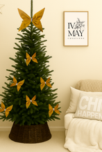 Load image into Gallery viewer, Large Velvet Christmas Tree Bow Topper - Christmas tree butterfly Bow - Mustard Yellow
