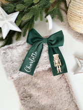 Load image into Gallery viewer, Luxury Velvet Christmas Personalised Bows - Christmas Nutcracker - tree - stockings - hair bow - decor
