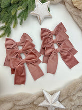 Load image into Gallery viewer, Luxury Christmas tree Single Bow Topper - Rose Pink Velvet bows
