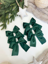 Load image into Gallery viewer, Luxury Christmas tree Single Bow Topper - Bottle Green Velvet bows
