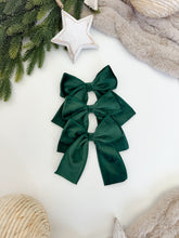 Load image into Gallery viewer, Luxury Christmas tree Single Bow Topper - Bottle Green Velvet bows
