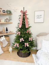 Load image into Gallery viewer, Luxury Christmas tree Single Bow Topper - Rose Pink Velvet bows
