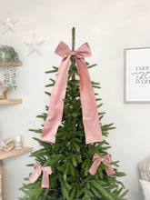 Load image into Gallery viewer, Luxury Christmas tree Single Bow Topper - Rose Pink Velvet bows
