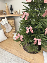 Load image into Gallery viewer, Luxury Christmas tree Single Bow Topper - Rose Pink Velvet bows
