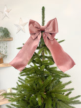 Load image into Gallery viewer, Luxury Christmas tree Single Bow Topper - Rose Pink Velvet bows
