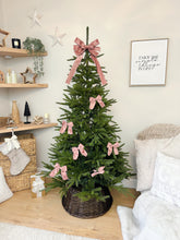 Load image into Gallery viewer, Luxury Christmas tree Single Bow Topper - Rose Pink Velvet bows
