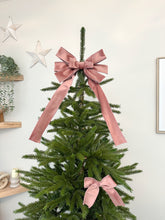 Load image into Gallery viewer, Luxury Christmas tree Single Bow Topper - Rose Pink Velvet bows
