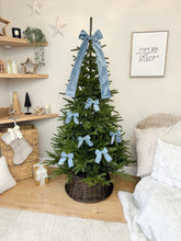 Load image into Gallery viewer, Luxury Christmas tree Single Bow Topper - Dusty Blue Velvet bows
