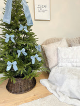 Load image into Gallery viewer, Luxury Christmas tree Single Bow Topper - Dusty Blue Velvet bows
