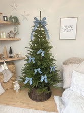 Load image into Gallery viewer, Luxury Christmas tree Single Bow Topper - Dusty Blue Velvet bows
