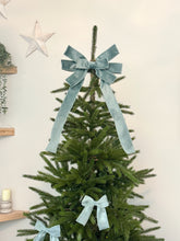 Load image into Gallery viewer, Set of 3 or 6 Luxury Christmas tree Sage Green Velvet bows -Clip on
