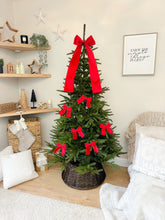 Load image into Gallery viewer, Luxury Christmas tree Single Bow Topper - Red Velvet bows
