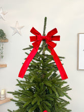 Load image into Gallery viewer, Luxury Christmas tree Single Bow Topper - Red Velvet bows
