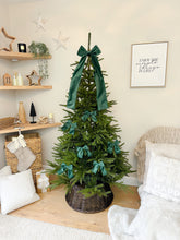 Load image into Gallery viewer, Luxury Christmas tree Single Bow Topper - Bottle Green Velvet bows
