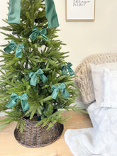 Load image into Gallery viewer, Luxury Christmas tree Single Bow Topper - Bottle Green Velvet bows
