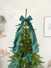 Load image into Gallery viewer, Luxury Christmas tree Single Bow Topper - Bottle Green Velvet bows
