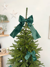 Load image into Gallery viewer, Luxury Christmas tree Single Bow Topper - Bottle Green Velvet bows
