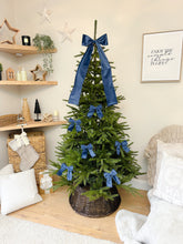 Load image into Gallery viewer, Luxury Christmas tree Single Bow Topper - Navy Blue Velvet bows
