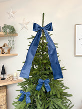 Load image into Gallery viewer, Luxury Christmas tree Single Bow Topper - Navy Blue Velvet bows
