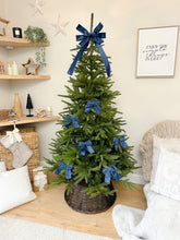 Load image into Gallery viewer, Luxury Christmas tree Single Bow Topper - Navy Blue Velvet bows
