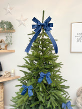 Load image into Gallery viewer, Luxury Christmas tree Single Bow Topper - Navy Blue Velvet bows
