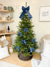 Load image into Gallery viewer, Luxury Christmas tree Single Bow Topper - Navy Blue Velvet bows
