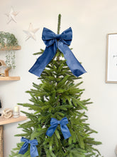 Load image into Gallery viewer, Luxury Christmas tree Single Bow Topper - Navy Blue Velvet bows
