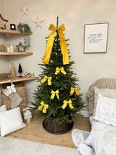 Load image into Gallery viewer, Luxury Christmas tree Single Bow Topper Mustard / Gold Velvet bows
