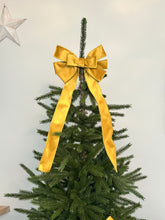 Load image into Gallery viewer, Luxury Christmas tree Single Bow Topper Mustard / Gold Velvet bows
