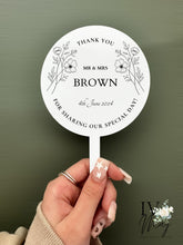 Load image into Gallery viewer, Personalised Printed Wedding Day Cake Topper - Minimised Black &amp; White
