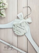 Load image into Gallery viewer, Personalised Wedding Day Dress Hanger With Tag
