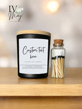 Load image into Gallery viewer, Custom text Personalised soy wax vegan candle Gift Set / Your own text / Christmas gift for friend mum dad grandma colleague
