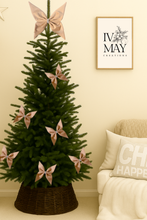 Load image into Gallery viewer, Handmade - Large Velvet Christmas Tree Bow Topper - Christmas tree butterfly - Beige

