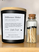 Load image into Gallery viewer, Personalised soy wax vegan candle Gift Set / Difference Maker / Christmas gift for friend mum dad grandma colleague
