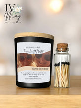 Load image into Gallery viewer, Personalised Photo BEST FRIEND soy wax vegan candle Gift Set / Christmas gift for friend mum dad grandma colleague
